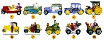 2007 REINES DE LA BELLE EPOQUE VOITURES ANCIENNES FEVE PORCELAINE 3D au choix