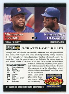 1994 Collector's Choice You Crash the Deck Scratch-Off Kirby Puckett Brian McRae