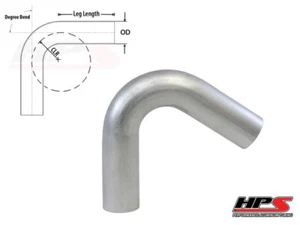 Tubo de codo de aluminio HPS 2,5"" 63 mm OD 120 grados curva 6061 calibre 16 4"" CLR - Imagen 1 de 1