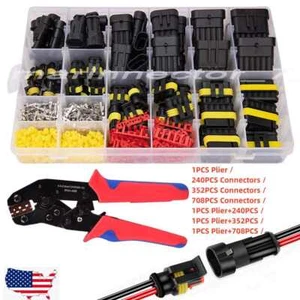 1-708Pcs Waterproof 1-6Pin Automotive Wire Electrical Connectors Terminals Plug - Picture 1 of 18