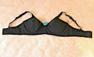 Fruit of the Loom 38D, Cómodas Tazas Sin Alambres, Color Negro, Nuevas con Etiquetas Foto 1 de 4