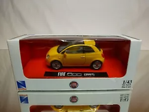 NEW RAY 19583 FIAT 500 2007 SUN ROOF - YELLOW 1:43 - GOOD IN BOX - Imagen 1 de 4