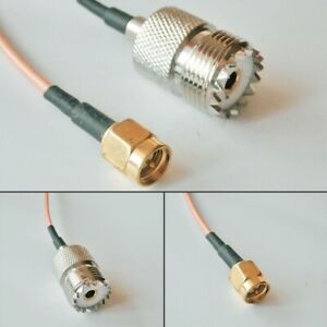 Câble adaptateur efficace UHF femelle PL259 vers SMA mâle RG316 15 cm