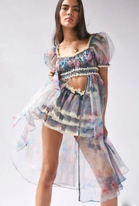 Selkie X Free People The Boudoir Set Billowy Dress Ruffle Bloomer Floral XXL NWT - Picture 1 of 17