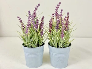 "Juego de 2 plantas artificiales de lavanda en maceta IKEA en cubos de 8"" de alto" - Imagen 1 de 4