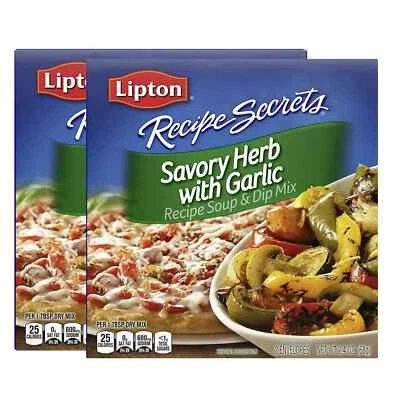 Lipton Recipe Secrets Hierba Salada con Sopa de Ajo y Mezcla de Salsa, 2.4 OZ (Paquete de 2) Foto 1 de 4