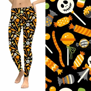 Halloween Candy Skull Lollipop Women's Leggings TC2 Extra Plus Size 20-26 - Picture 1 of 1