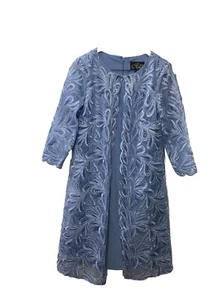 Alex Evenings Women's 81122549 Short Embroidered Elongated Mock Jacket Dress 8 - Picture 1 of 6