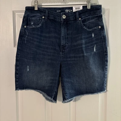 Style & Co Denim Bermuda Shorts Size 12 High Rise   NEW - Image 1 of 4