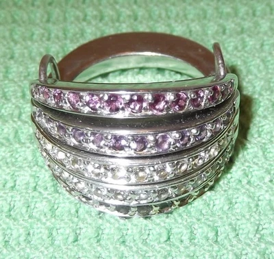 Anello Donna - 925er Argento Sterling - Gr.56 - 15,3 Gramm 5teilig mit - Immagine 1 di 4