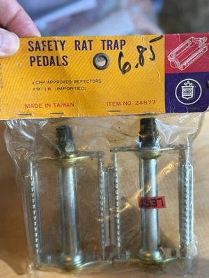 Винтажные педали ловушки для крыс 70-е/80-е Royce Union 9/16 дюйма Schwinn дорожный велосипед новые из старых запасов в упаковке - Изображение 1 из 4