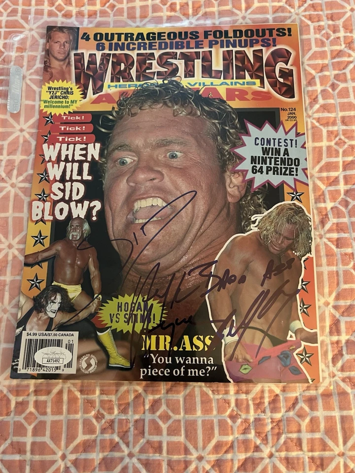 Pro Wrestling Sid ( Deceased )Hulk Hogan, Billy Gunn Signed Mag Cover (w/ JSA) - Image 1 of 1