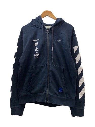 OFF WHITE MARIANA FELPA SLIM CON CAPPUCCIO E ZIP L COTONE nera zip usata