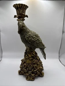Vintage 1960s Dick Hsiao 12” Jade Green Parrot Candle Holder - Picture 1 of 9