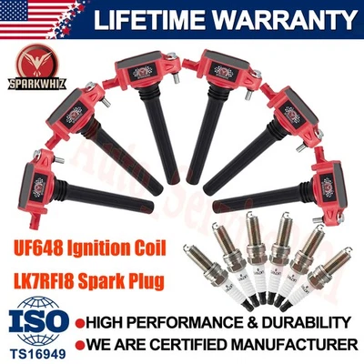 6x Bobina de encendido y bujía para Chrysler Town & Country 2011-2016 3,6 L UF648 Foto 1 de 4