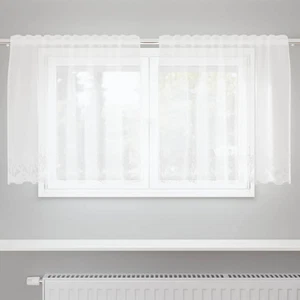 Gardinen 150x80 cm weiß Polyester transparent Blumenmuster Fensterbahn einzeln - Bild 1 von 11