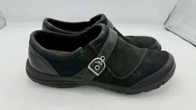 EUC Merrell Dassie Buckle Black Nubuck Leather Slip-On Comfort Shoes 10 1424e - Image 1 of 4