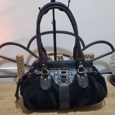 Cole Haan, bolso de hombro de gamuza y cuero negro para mujer Foto 1 de 4