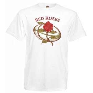 Adults England Sports Red Rugby Rose Logo Unisex White T-Shirt - Picture 1 of 7