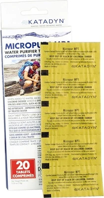 Katadyn Micropur MP1 Water Treatment Purifier Tablets - 20 Count - FREE SHIPPING - Image 1 of 3