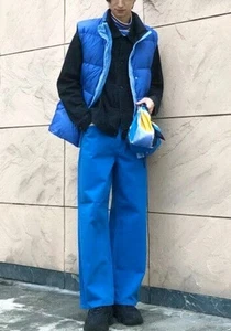 GILET PIUMINO UNISEX NUOVO CON ETICHETTE MARNI × UNIQLO STILE OVERSIZE BLU Tg XS - Foto 1 di 15