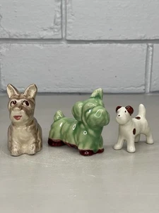 Vintage Puppy Dog Ceramic Figurines Small Set Of 3 Terrier Breeds Collection - Bild 1 von 8