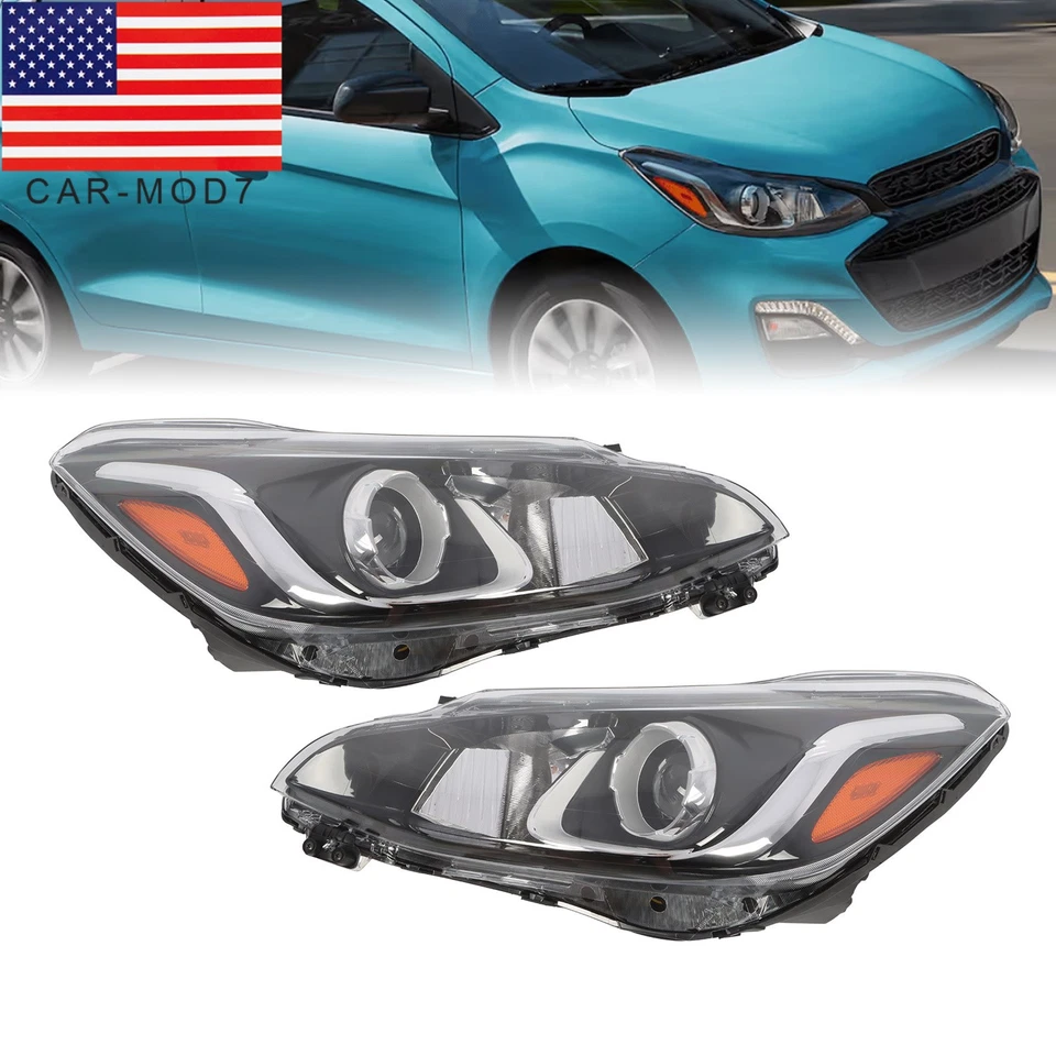 2019-2022 Chevy Spark Projector Headlights Headlamps Pair (Bumper w/ LED DRL) - Image 1 of 4
