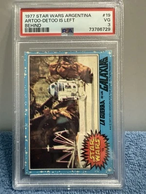 1977 Star Wars Argentina Stani #19 Artoo-Detoo Is Left Behind PSA 3 Nice Card - Image 1 of 2