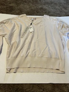 Catherine Malandrino Damen Creme Langarm Bluse Top mit Größe XL M51 - Bild 1 von 5