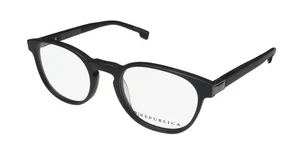 NEW REPUBLICA LOUISVILLE EYEGLASSES UNISEX 49-20-140 OVAL BK FULL-RIM BLACK - Picture 1 of 8
