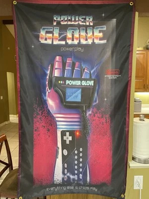 Nintendo NES POWER GLOVE 5' Flag Poster Banner 1989 - Image 1 of 3