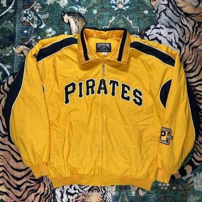 Vintage Pittsburgh Pirates MLB Baseball Jacket Full Zip Coat XL Majestic Yellow - Image 1 of 4