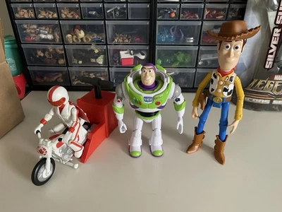Mattel Toy Story 4 Lot Of 3 Figures Buzz Lightyear Woody Stunt Racer Duke Caboom - Image 1 of 4