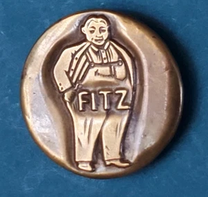 Bb 13/16" FITZ / man Antique Wobble Shank Overall BUTTON - Picture 1 of 2