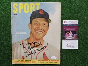 STAN MUSIAL ST. LOUIS CARDINALS SIGNED Sport Magazine JULY 1952 JSA COA - Picture 1 of 4