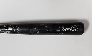 Rockies JEFF CIRILLO Signed Louisville Game Used Cracked Black Bat AUTO JSA