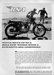 1967 BSA Lightning 650 Motorcycle "Bold New World" Original Ad - Picture 1 of 1