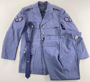 Vintage Air Force Wool Dress Uniform H-8649 Jacket 39SHT Pants Tie Vietnam War - Picture 1 of 24