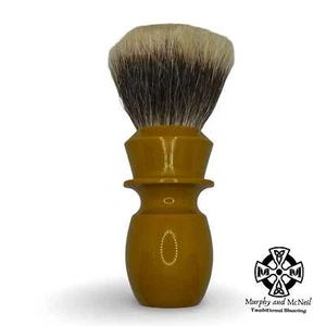 Saddle Brown Shaving Brush (26mm T1 Badger Fan) - by Trotter Handcrafts (Used) - Picture 1 of 2