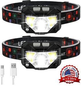 Lampara de Cabeza LED Impermeable USB Recargable Interior para Correr - 2 - Paquete - Imagen 1 de 6