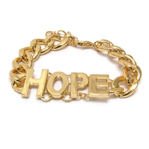 Metal HOPE and Thick Chain Link Bracelet for Women - Picture 1 of 1