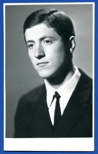 Retrato Hombre guapo, joven, era soviética, URSS foto antigua de colección - Imagen 1 de 4