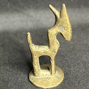 Statuina vintage modernariato stile metà secolo cervo Bambi ottone - Foto 1 di 8