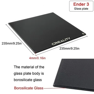 Creality 3D Drucker Carbon Silikon Kristall Hartglas Platte 235 x 235 mm - Bild 1 von 1