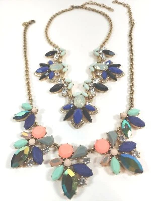 J Crew Multicolor Lucita y Cristal Distintivo Collares 20" Lote de 2  Foto 1 de 4