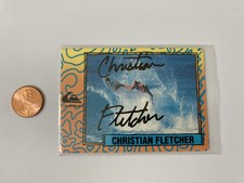 Autographed Christian Fletcher  Astro Deck Trading Card 1987 Quicksilver Surfing