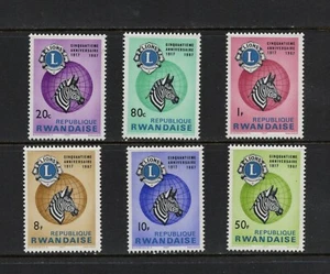 S3565   Rwanda   1967   Lions Club,   Zebra    6v.   MNH - Picture 1 of 1
