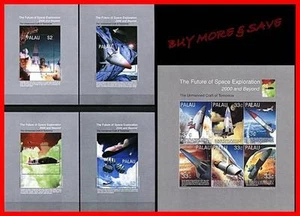 PALAU 2000 FUTURE SPACE M/S + 4 S/S (five (5) ITEMS) MNH ** NEUF 2nd ISSUE - Picture 1 of 1