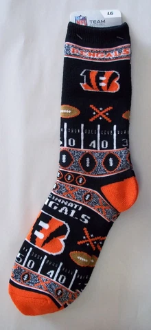 Cincinnsti Bengals Socks Large Size 10  to 13 Super Fan Cover