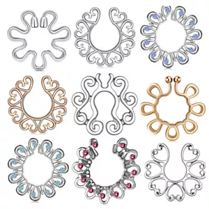 2 piezas anillo de pezón falso pezón perno pezón piercing pezón barras joyería corporal - Imagen 1 de 28